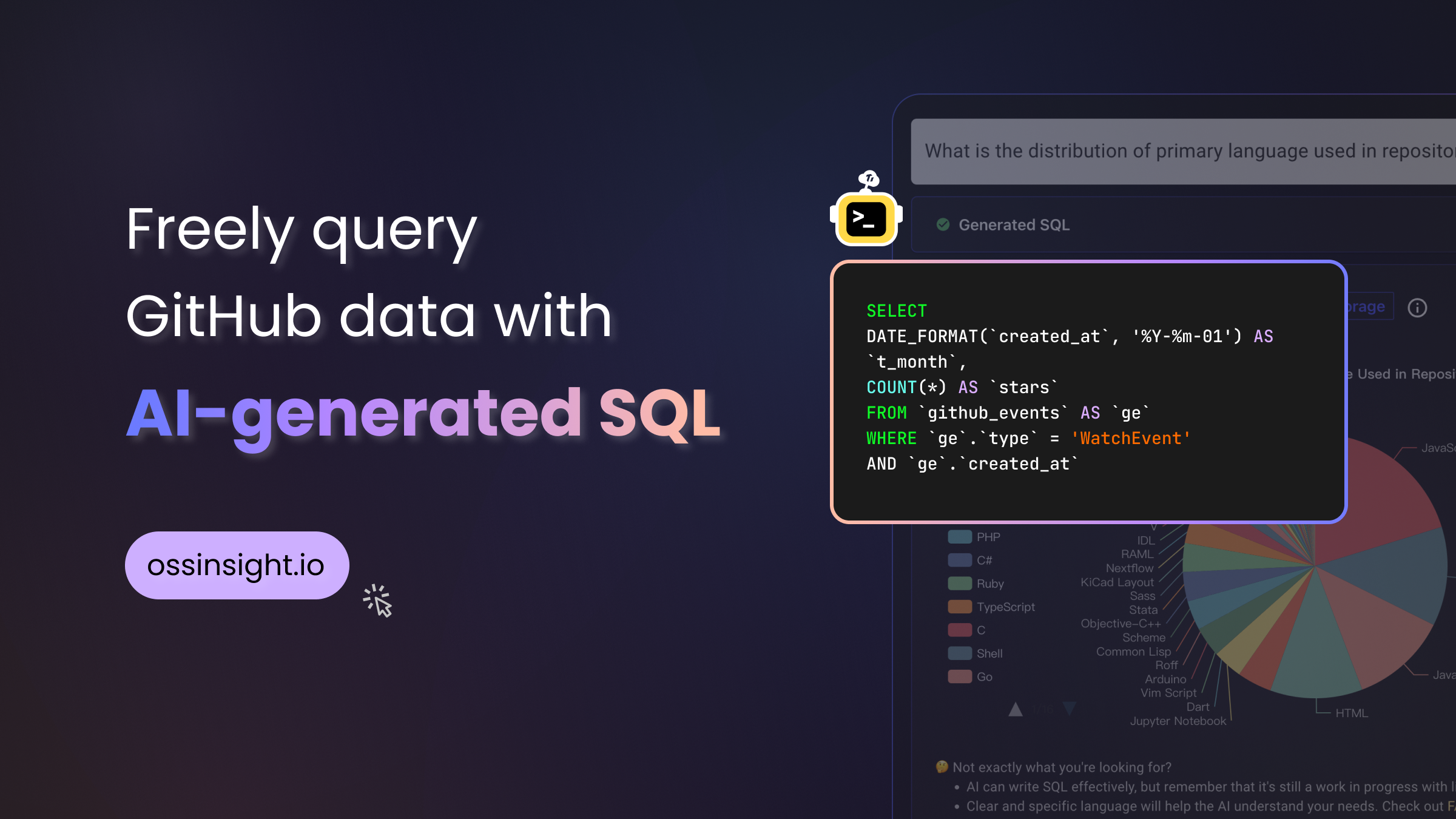 GitHub Data Explorer: Discover insights in GitHub event data with AI-generated SQL | OSS Insight